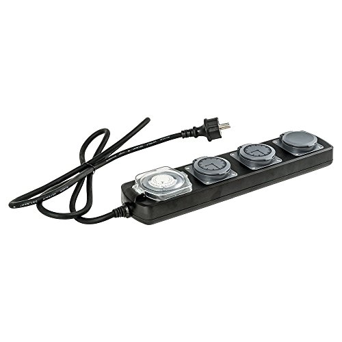 Preisvergleich Produktbild Heitronic Mehrfachsteckdose mit Zeitschaltuhr IP44