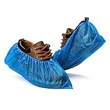 Fuxury Shoe Covers Disposable 100 Pack(50 Pairs) Disposable Shoe Boot Covers Waterproof Non Slip Shoes Protectors Covers Durable Boot&Shoes Covers,One Size Fits All,Blue