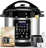 Aigostar Olla Eléctrica Programable Multifunción 6 litros, 18 Menús, Programable 24 horas, Panel LED Táctil, Recipiente Antiadherente, Temperatura & Presión ajustable, 1000W, Incluye Recetario a Color