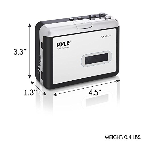 Pyle 2-In-1 Cassette-To-Mp3 Converter Recorder - Usb Walkman Cassette Player - Portable Battery Powered Tape Audio Digitizer With 3.5Mm Audio Jack Headphones- Pyle (Pcasrsd17) , White #TOP6
