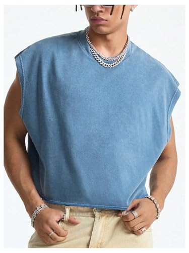 Men's Number Graphic Short Cap Sleeve Tank Tops Summer Crew Neck Baggy Workout Muscle T-Shirts3