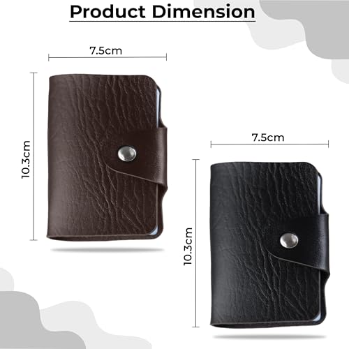 Image of Kraptick Pocket Cards Holder - Compact Lightweight Wallet for Credit and Debit Cards, Multi-Functional Card Organizer, Durable Card Carrier with 16 Slots for Easy Access (Brown & Black) (Combo of 2)