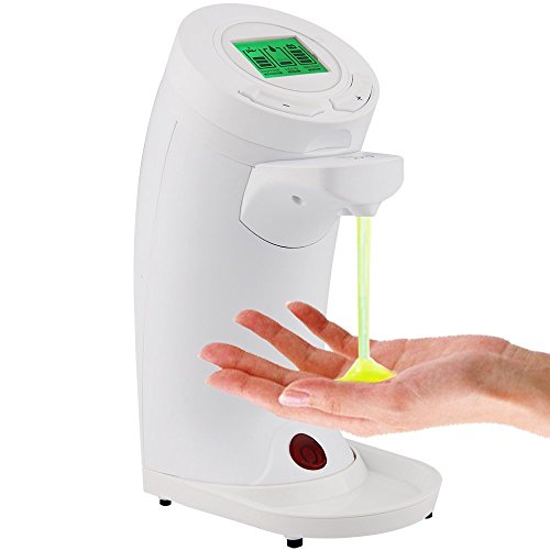 BAKAJI Dispenser Sapone Automatico Erogatore Dosatore per Gel e Sapone Liquido con Sensore a Infrarossi in ABS Bianco per Bagno e Cucina Capacità 250 ml Dimensioni 10,5 x 7,5 x 19 cm