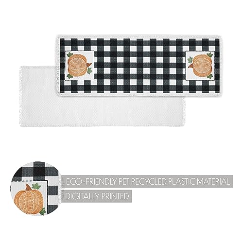 VHC-Brands-Annie-Black-Check-Pumpkin-Seasonal-Fall-Autumn-Thanksgiving-Halloween-Decor-for-Kitchen-Dining-Room-Party-Gifts-Table-Runner-8×24 VHC Brands Annie Black Check Pumpkin Seasonal Fall Autumn Thanksgiving Halloween Decor for Kitchen Dining Room Party Gifts Table Runner 8×24