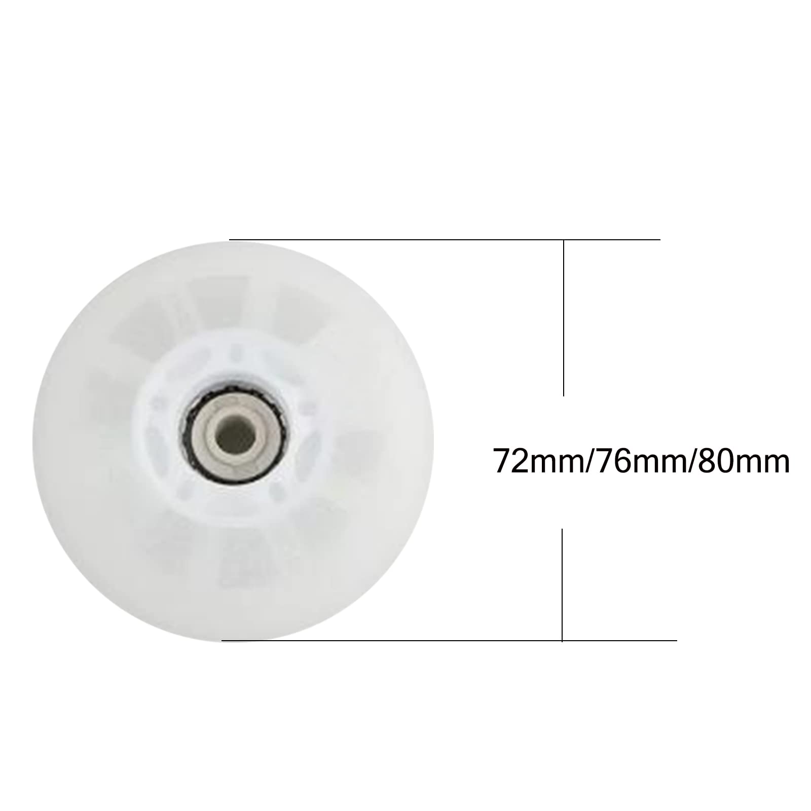Genérico Ruedas de Repuesto para Patines en Línea Exterior Interior Ruedas Led Iluminadas de 72 mm, 76 mm Y 80 mm, Sin Rodamientos, Deslizantes, Deportivas, Paquete de 8, 90 A