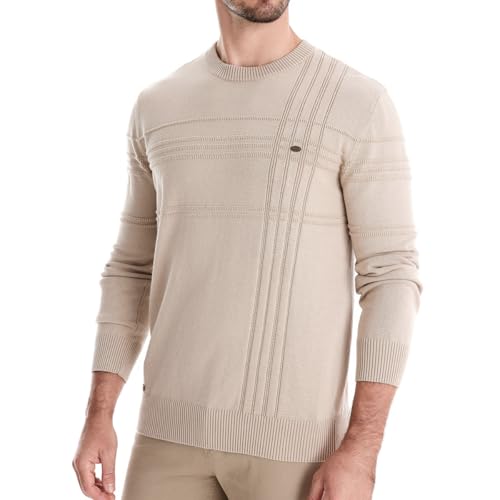 Men's Cable Knit Pullover Sweater Classic Crewneck Sweater Soft Casual Sweaters with Ribbing Edge2