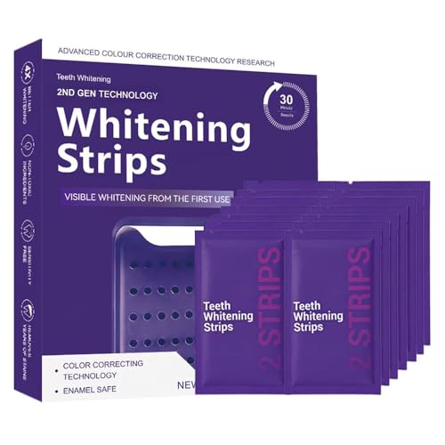 Purple Teeth Whitening Strips 28Strips Gentle Daily Purple Whitening Strips for Surface Stain Reduction & Natural Shine Portable Teeth Care Strips Advanced Fast-Acting Teeth Whitening Strip