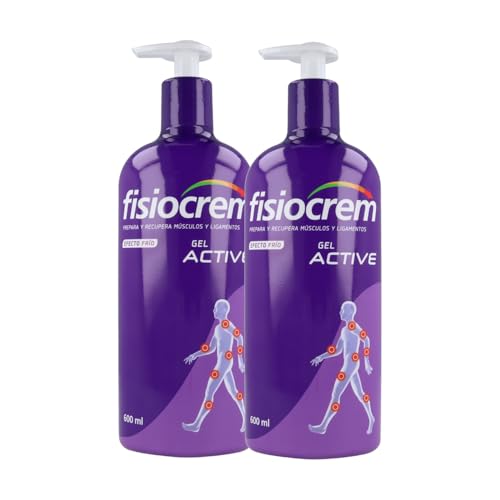 Pack 2x FISIOCREM GEL ACTIVE | 600ml | Preparación Músculos y Ligamentos | Vida cotidiana o ejercicio físico | Crema Masaje | Melaleuca, Árnica, Hypericum Perforatum, Calendula | Formato familiar