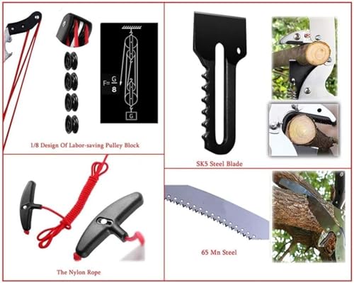 Telescopic Pole Saws 6M/20FT Professional Tree Pruners Extendable Pruning Saw Gardening Landscaping Branch Saw Lopper Tools (Size : 7.2m) - Image 5