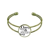Klassifizierung: Armband DIYthinker Classy Sassy & A Bit Smart Assy Zitat Armband Armreif Retro Open Cuff Schmuck