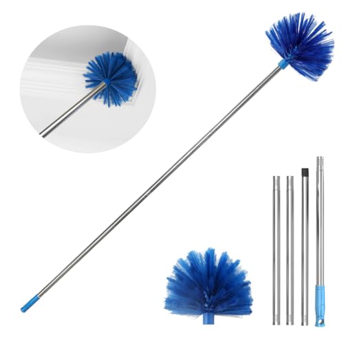 Image of Spider Web Brush with Extension Rod Splice Spider Web Brush High Ceiling Dusting for Indoor & Outdoor （Max 63 Inches）