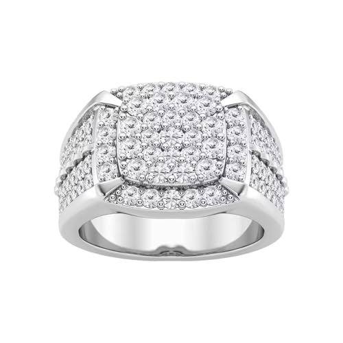 10K 14K 18K Gold Men's Diamond Engagement Ring Mico Pave Cluster Diamond Ring for Men Size 4-163
