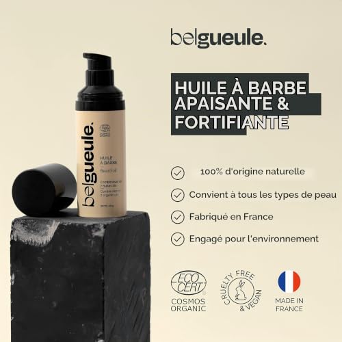 Belgueule Kit Entretien Barbe Homme, Brosse Barbe Poils de Sanglier + Huile Barbe Bio 7 Huiles Naturelles, Soin Pousse Barbe, Hydratation et Styling, Accessoires Barbe Homme – vue 3