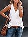 Famulily Sexy Deep V Neck Tank for Women Summer Casual Sleeveless Shirts White M