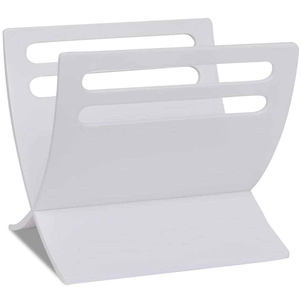 SKM Porte Magazine, Porte-Revue en Bois Porte-Journaux Blanc Ranger Les Journaux, Magazines, Revues pour Salon Bureau Cabinets Médicaux