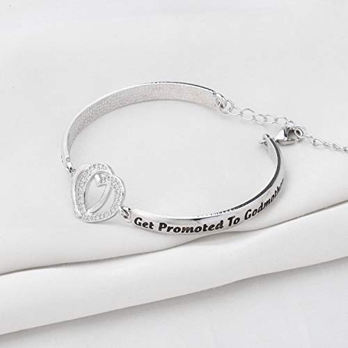 FOTAP Godmother Bangle Only The Best Aunts Get Promoted to Godmother Bracelet Baptism Gift for Aunt4