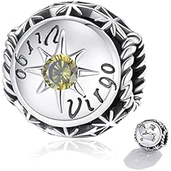 Dijes De Plata De Virgen Abalorio de Plata de Ley 925 para Pulsera Pandora Dijes Originales Charm - Virgo Zodíaco