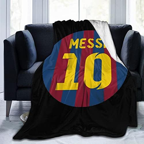 Messi Soccer Gift Fleece Throw Blanket, Anti-Pilling Flannel Soft Micro Fleece Blanket for Chair Bedroom Living Room Sofa Bed Outdoor, 50"x40"