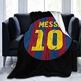 Messi Soccer Gift Fleece Throw Blanket, Anti-Pilling Flannel Soft Micro Fleece Blanket for Chair Bed