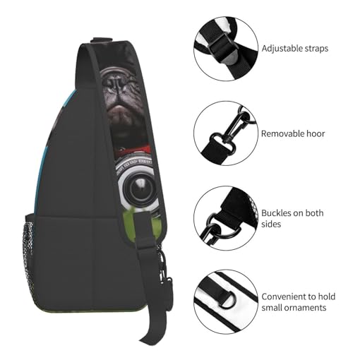 Mochila tipo sling para senderismo con diseño de bulldog miniatura 5