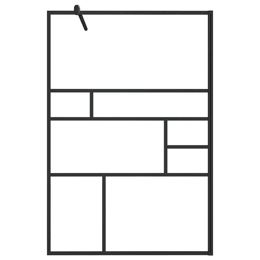 Fengshui Mampara de ducha de cristal templado (115 x 195 cm) | Cristal de seguridad de 5 mm, marco de aluminio, perfil ajustable, barra de sujeción flexible, fácil de limpiar