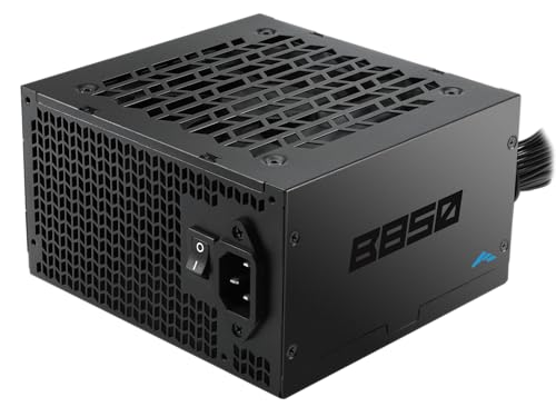 B850 850W Alimentatore ATX 3.1, Certificato 80+ Bronze, Supporto PCIe 5.1 450W, Non-Modulare, Ventola Silenziosa a Controllo di Temperatura 120mm, Active PFC, Garanzia 3 Anni per PC Gaming