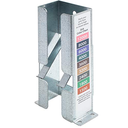 Peachtree Woodworking Supply Sandpaper Dispenser for 2 inch x 2 inch Micro Mesh Abrasive Pads. Made From Galvanized Steel and Holds Up To 9 Pads and Has Color Code Chart for Easy Grit Identification.