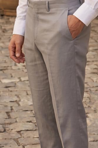 Image of Louis Philippe Men's Regular Fit Fashionable Pleated Trouser Work Ready Solid Formal Trouser