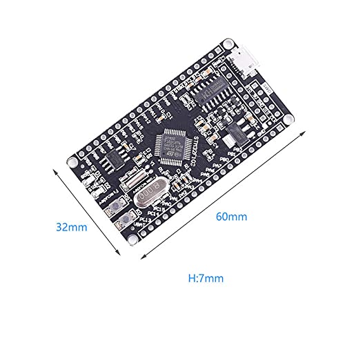 STM32F103C8T6 Development Board with dimensions labeled