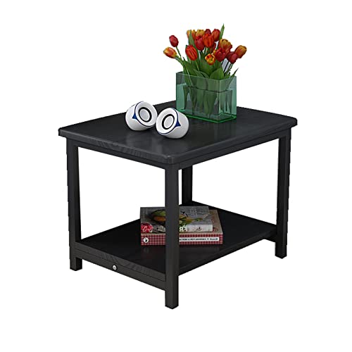 ALDFZ Mesa de Noche de Dos Pisos Sala de Estar de la Mesa Lateral Mesita de Noche en el Dormitorio Pequeña Mesa Delgada La Mesita de Noche Estrecha del Sofá Color : Black, Size : L 50 x W 40 x H 50 Cover