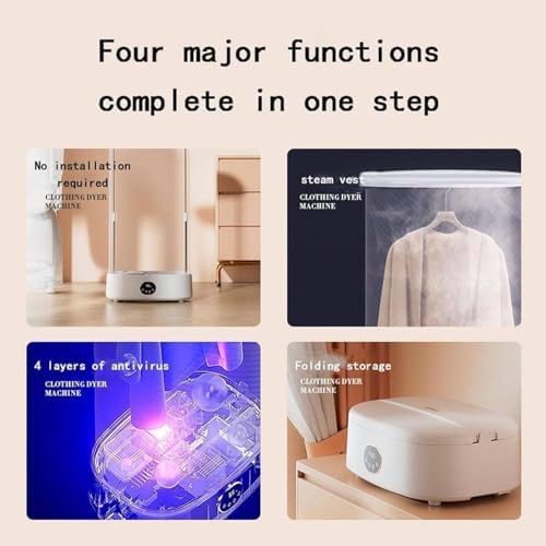 Portable Automatic Steam Ironing Machine - 1000W Foldable Steamer & Tumble Dryer, Quick Wrinkle Remover for Garments, Ideal Hanging Clothes Steamer for Home Use.