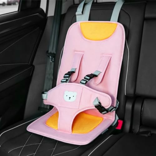 Image of Portable Baby Travel Booster Seat Foldable Linen Car Seat 6M-5Y | Portable Foldable Baby Travel Booster Seat Linen Fabric Breathable Lightweight Secure Straps For Car Train Airplane
