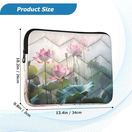 Funda para portátil 13-14 pulgadas impermeable con diseño de loto miniatura 3
