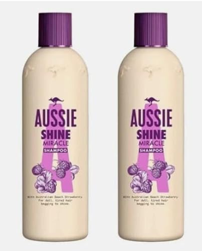 x2 Aussie Miracle Shine Shampoo, Treatment for Dull Hair, Treat your Tired Hair Begging to Shine 250 ml (Pack of 2)