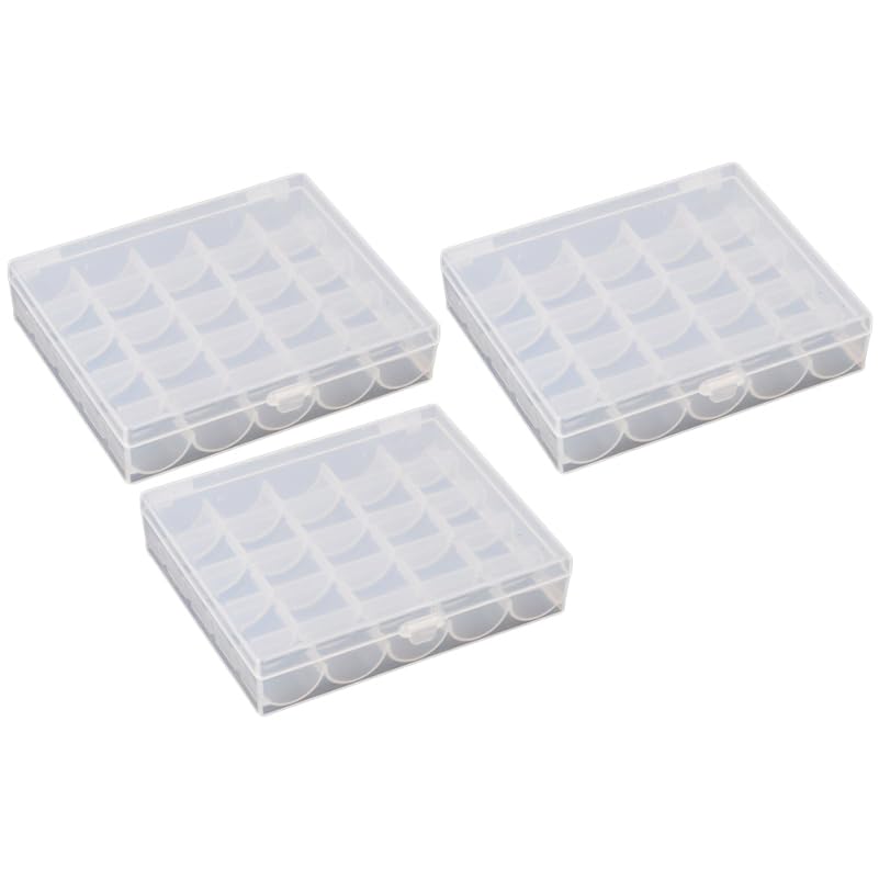 SHINEOFI Boîte À Canettes Vide 3 Pièces Organisateur Transparent 25 Compartiments Compact Pour Rangement Canette Couture Machine À Coudre Artisanat Pratique