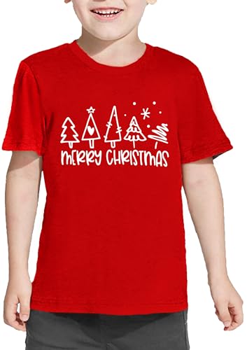 Image of Christmas Tree Shirt for Toddler Boys Girls Merry Christmas T-Shirts Short Sleeve Holiday Tee Xmas Gift Tops