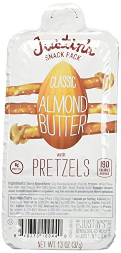 Justin's Classic Almond Butter Snack Pack with Pretzels 1.3oz (Pack of 6)