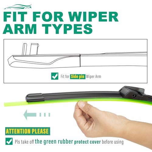 Image of 26 inch 18 inch Windshield Wiper Blades Replacement for BMW F01 F02 F04 F07 F10 M5 5 7 Series 2010-2016 Premium All Weather Wiper Blade -OEM Quality - (Pack of 2)