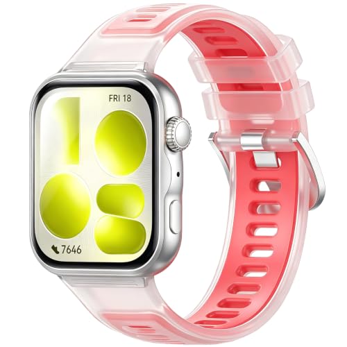 Image of Aurrain Silicone Watch Strap for Huawei Watch Fit5/5 Pro Soft silicone sports watch strap,compatible Huawei Watch Fit 3/Fit 4/4 Pro Unisex
