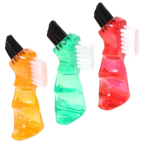 Ipetboom 3Pcs Multi-Functional Denture Brushes - Household Denture Cleaner, Portable Cleaning Brushes, Creative Small Portable Mini Denture Cleaning Home Accessory