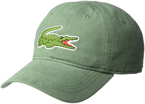 Lacoste Men's Classic Big Croc Gabardine Cap, One Size, Khaki Green