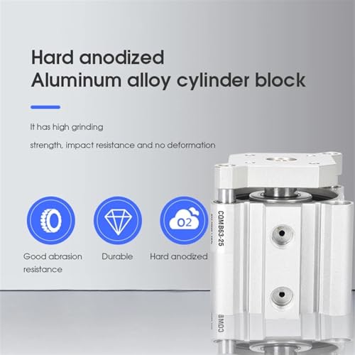 Vérin pneumatique mince CDQMB avec tige de guidage de haute précision en aluminium
