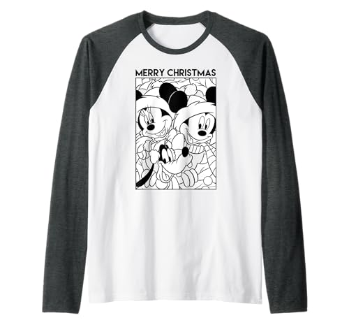 T-shirt raglan Mickey Disney noir et blanc pour revivre la magie d'enfance