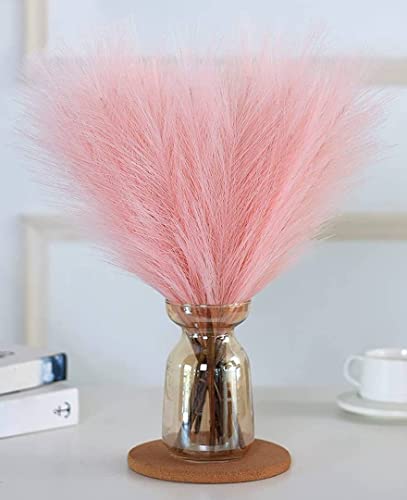 Image of SATYAM KRAFT 3 Pcs Artificial Flowers Faux Pampas Grass Small Fake Flower Plant for Home Decor, Office, Bedroom,Living Room,Table Decoration, Dried Plants (Without Vase Pot) (Baby Pink)