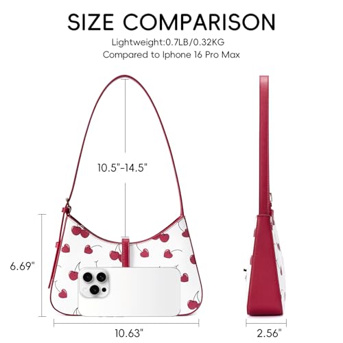 Image of CLUCI Shoulder Bag for Women, Cherry Purses for Women, Cherries Handbag Hobo Bags Vegan Leather Crossbody Purse with Adjustable Strap
