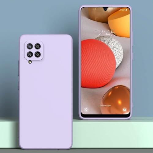 Image of DIZORO Liquid Silicone Case with Microfiber Coushioning Compatible for Samsung Galaxy A12 /M12 /F12 Shockproof Slim Back Cover, Gel Rubber Full Body Protection - Purple