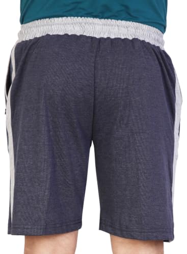 Image of Particle Men's Plus Size Big Size Bermuda Shorts | 230 GSM Ribbed Cotton Half Pant for Men with Deep Side Pockets | Sizes XL-5XL (34-52 Inch Waist)