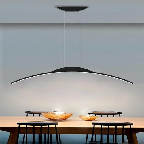 Lampe à suspension LED élégante design minimaliste noir mat 120cm