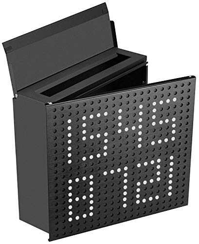 PEELCO Locking Decorative Custom Mailbox - Design Numbers or Names on These Residential Mailboxes- Rust & Weather Proof Galvanized Stainless Steel - 2 Spare Keys (Matte Black)