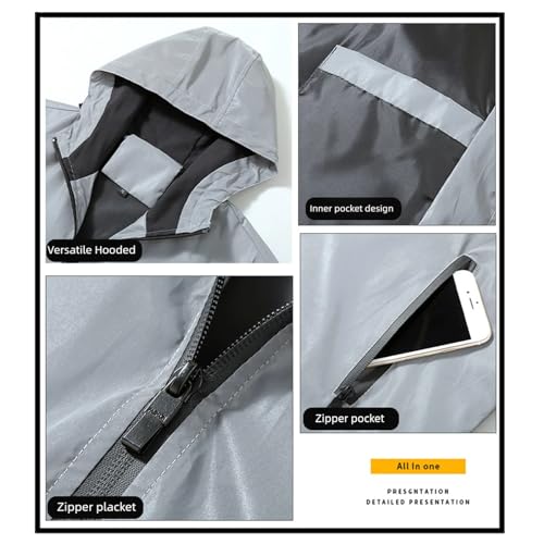 Chromashift Reflective Windbreaker, Color Shifting Night Visibility Jacket with Full Zip Waterproof Windproof Shell3